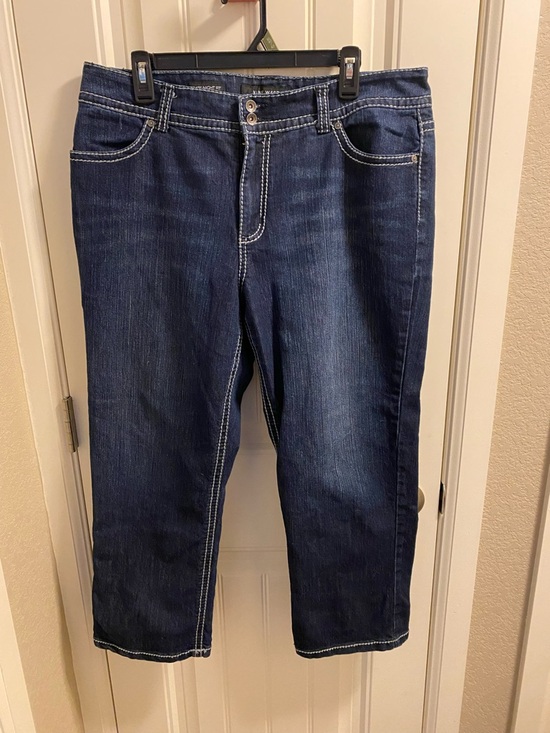 Nine West Denim - Nine West Jeans 32 14 Capri Length Dark Blue Date Night Fit Stretch Denim Bling